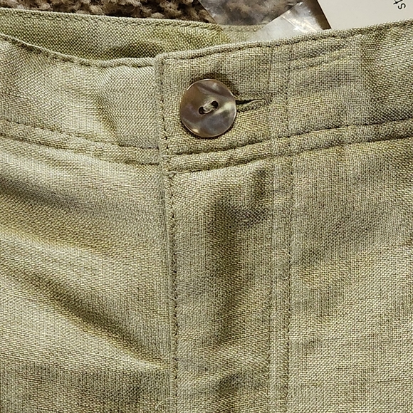 NWT VTG Sigrid Olsen Linen Blend Shorts Size 10 Color Key Lime - Picture 12 of 13